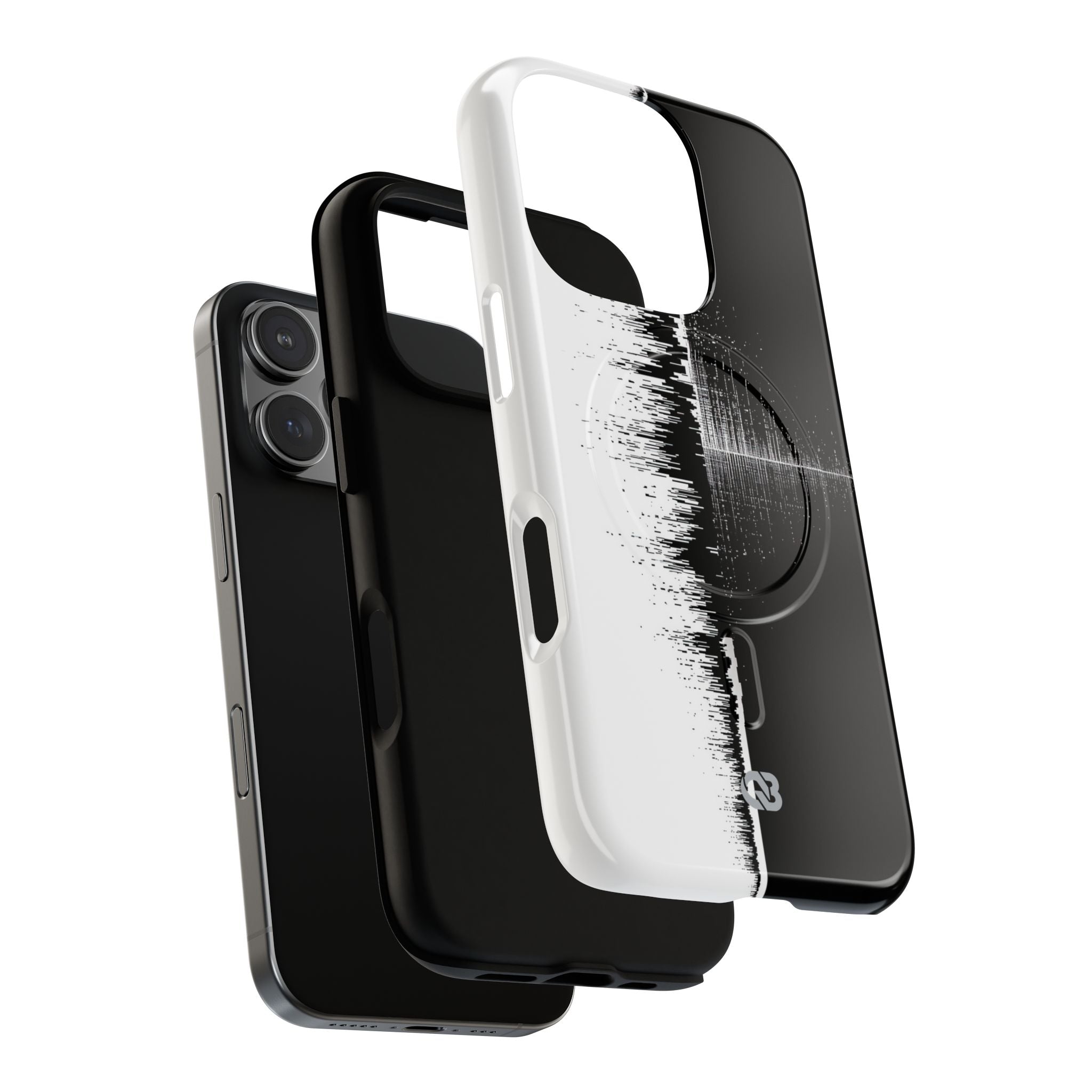Black Tough 2.0 Magsafe Phone Case for iPhone - Static Signal Split