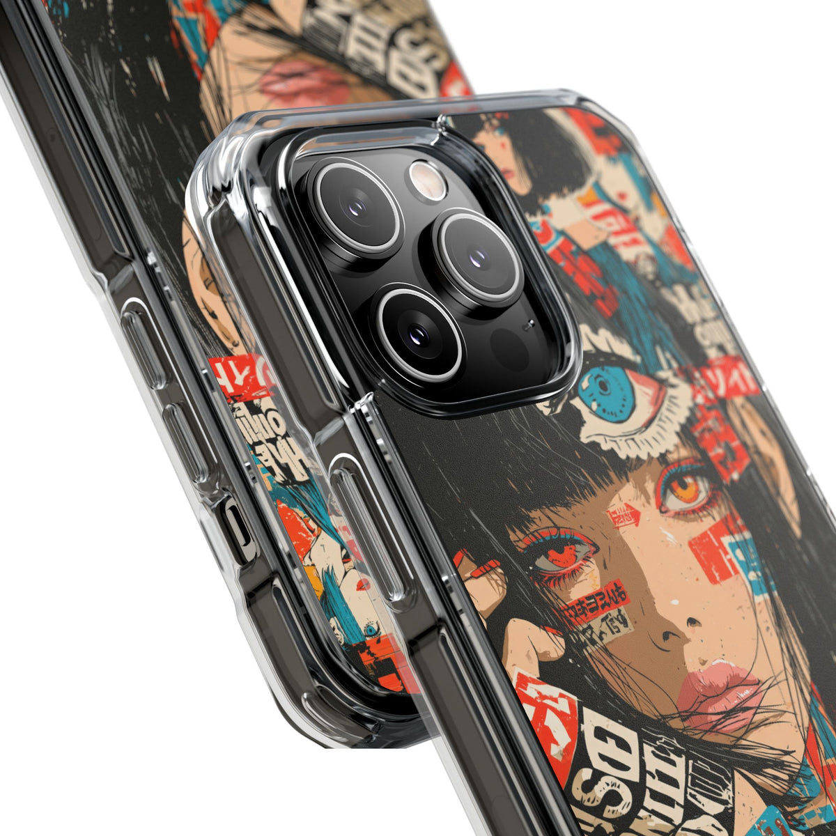 Shibuya Street Collage · Clear Impact Magnetic Phone Case for iPhone · Red