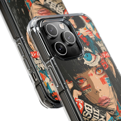 Shibuya Street Collage · Clear Impact Magnetic Phone Case for iPhone · Red