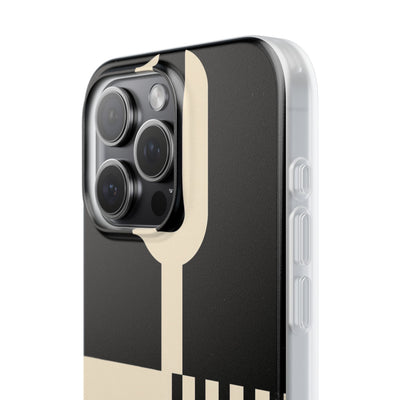 Black Lite Phone Case for iPhone - Ivory Signal Grid