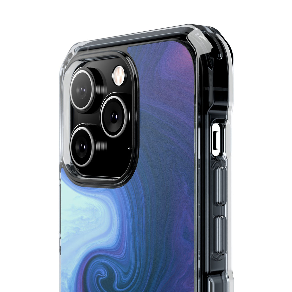 Azure Fluid Swirl · Clear Impact Magnetic Phone Case for iPhone · Blue