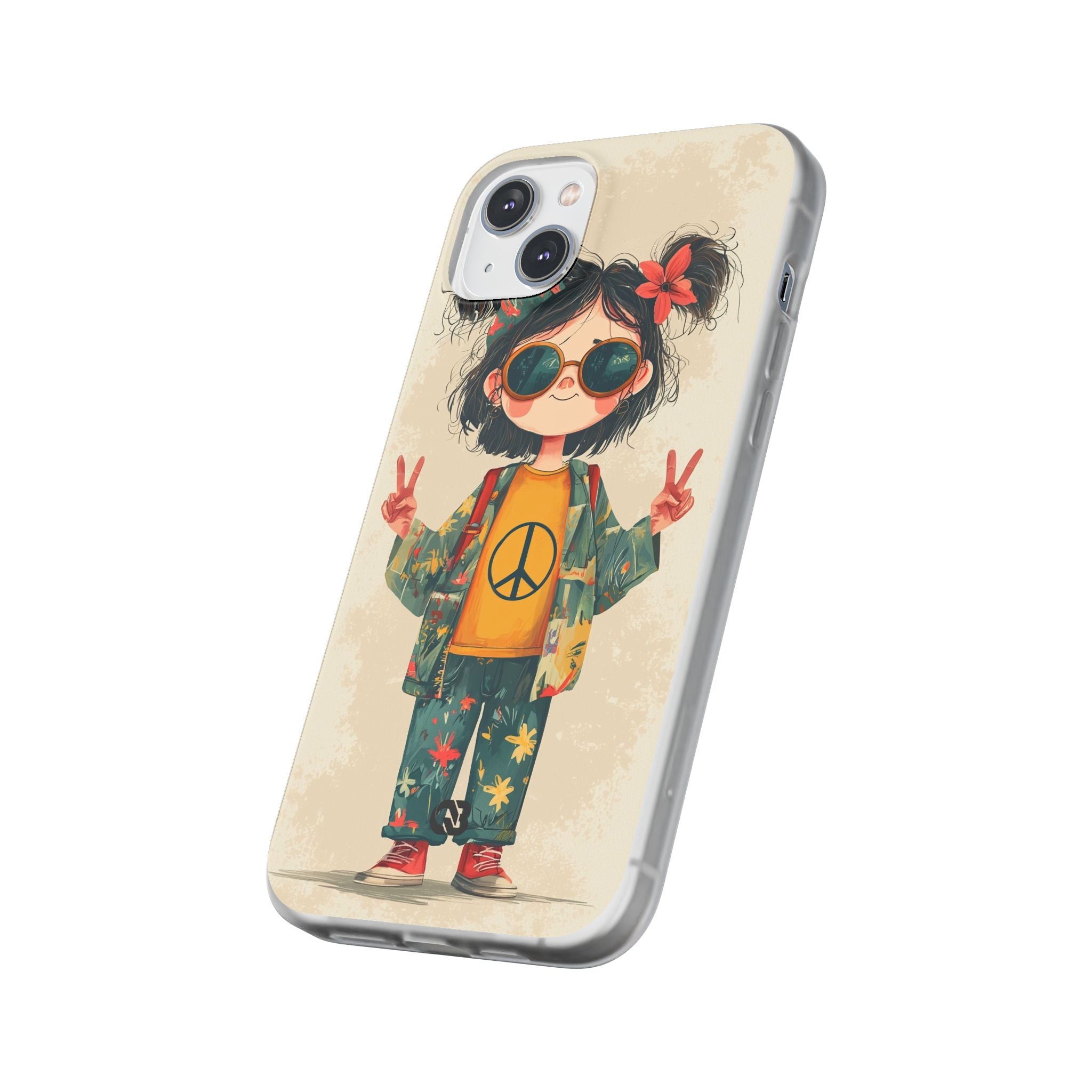 Retro Peace Girl · Soft Phone Case for iPhone