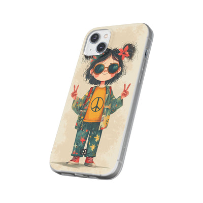 Retro Peace Girl · Soft Phone Case for iPhone
