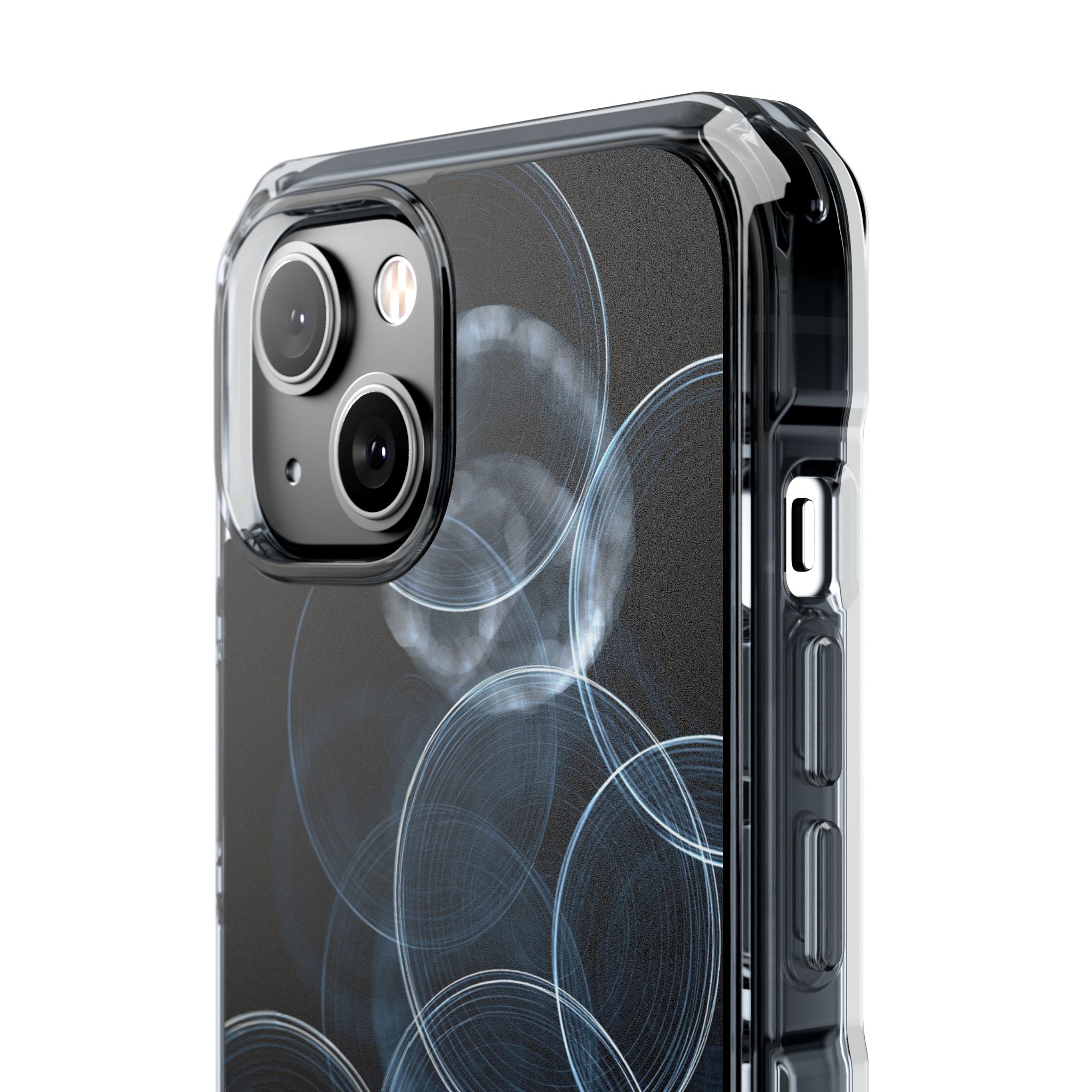 Blue Impact MagSafe Phone Case for iPhone - Cyan Pulse Ripple