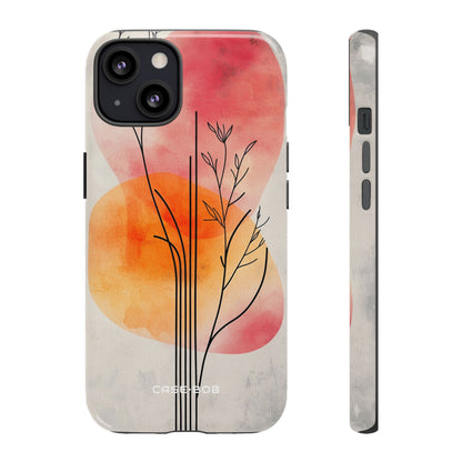 Curved Stem Sunset iPhone 13 Case - Tough