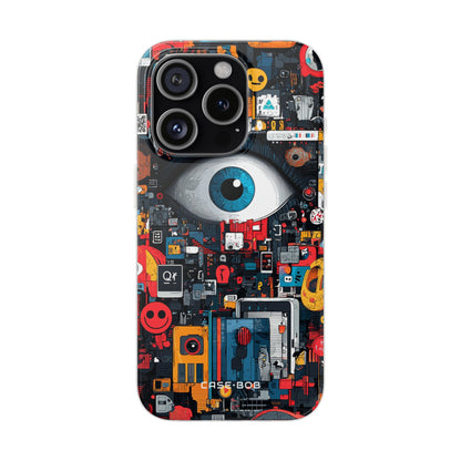 Digitale Oog Blauw iPhone 15 Pro Cover - Zacht