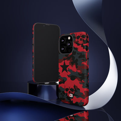 Crimson Skull Camo · Tough Phone Case for iPhone · Red