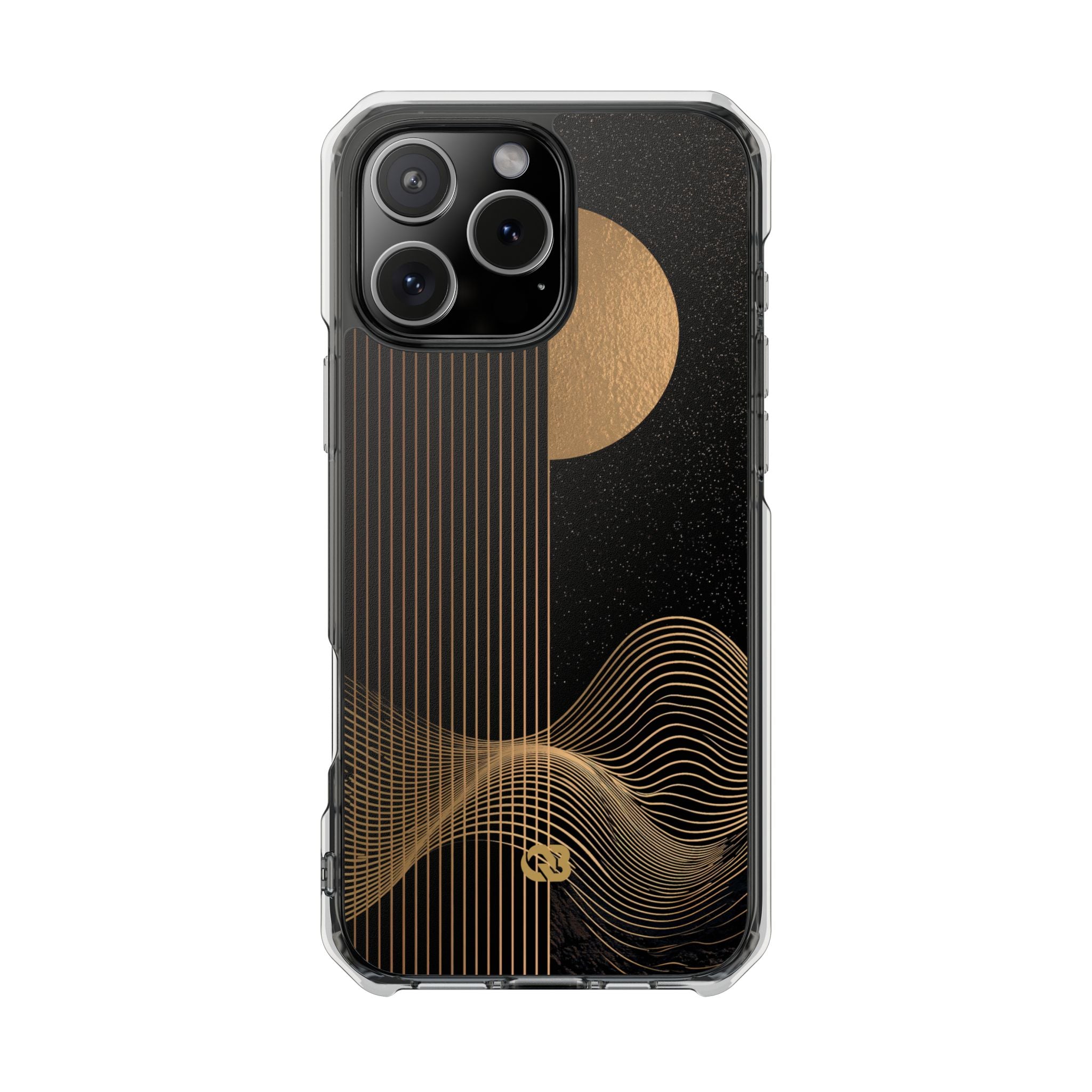Gold Impact MagSafe Phone Case for iPhone - Gilded Obsidian Dunes