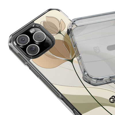 Translucent Petal Contour · Clear Impact Magnetic Phone Case for iPhone ·  Beige
