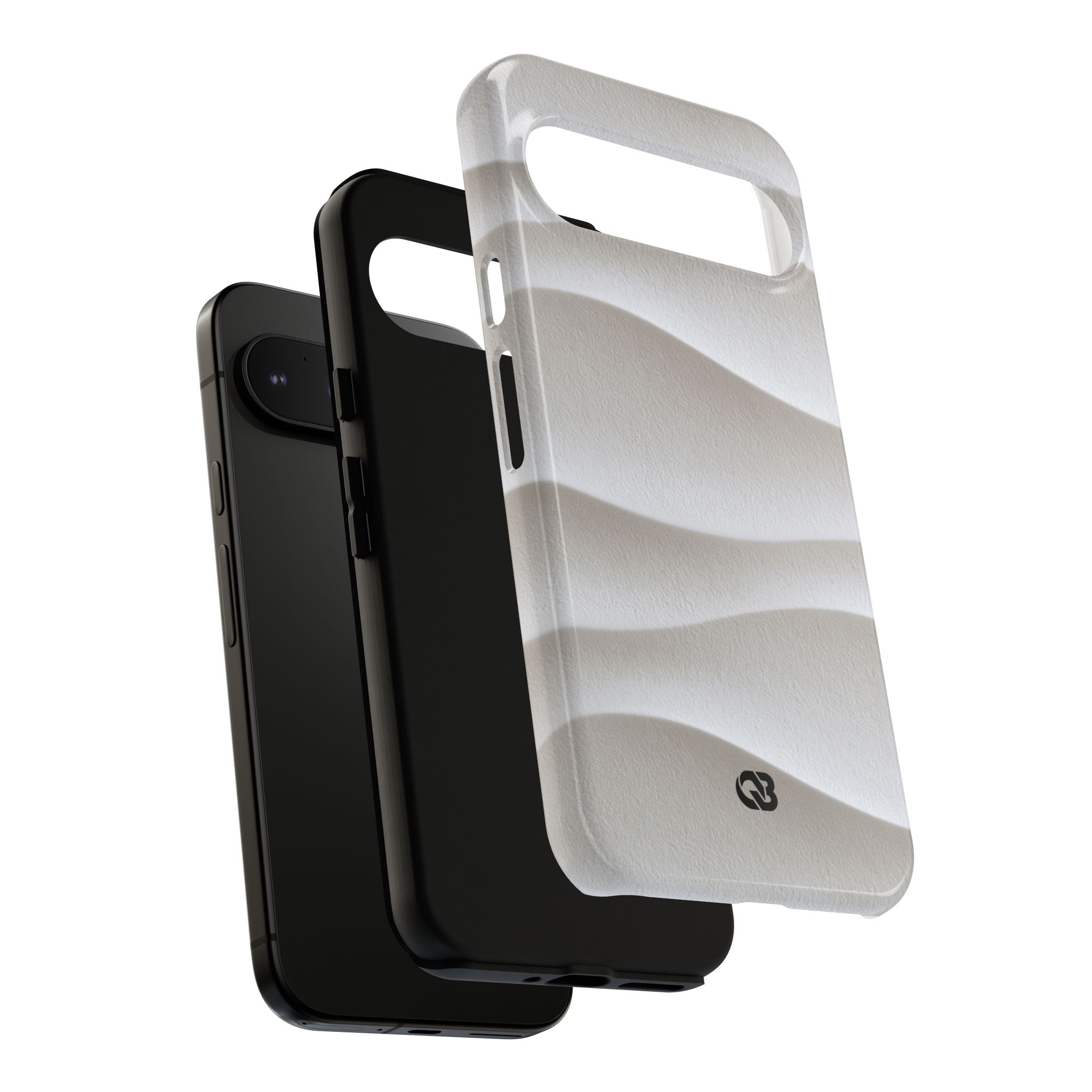 White Tough Phone Case for Google Pixel - Arctic Flow Ridges