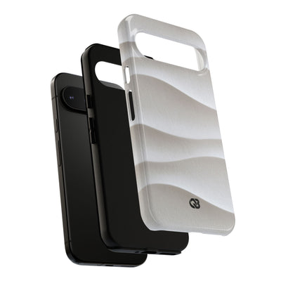 White Tough Phone Case for Google Pixel - Arctic Flow Ridges