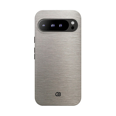 Brushed Silver Alloy · Tough Phone Case for Pixel ·  Silver