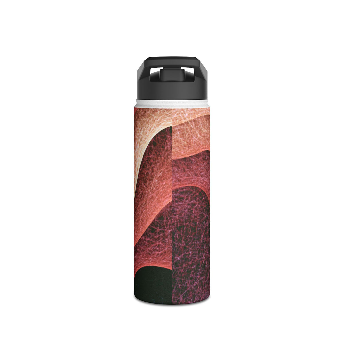 Rose Contour Waves · Insulated Water Bottle · Pink