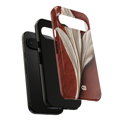 Carved Ivory Plume · Tough Phone Case for Pixel ·  Red