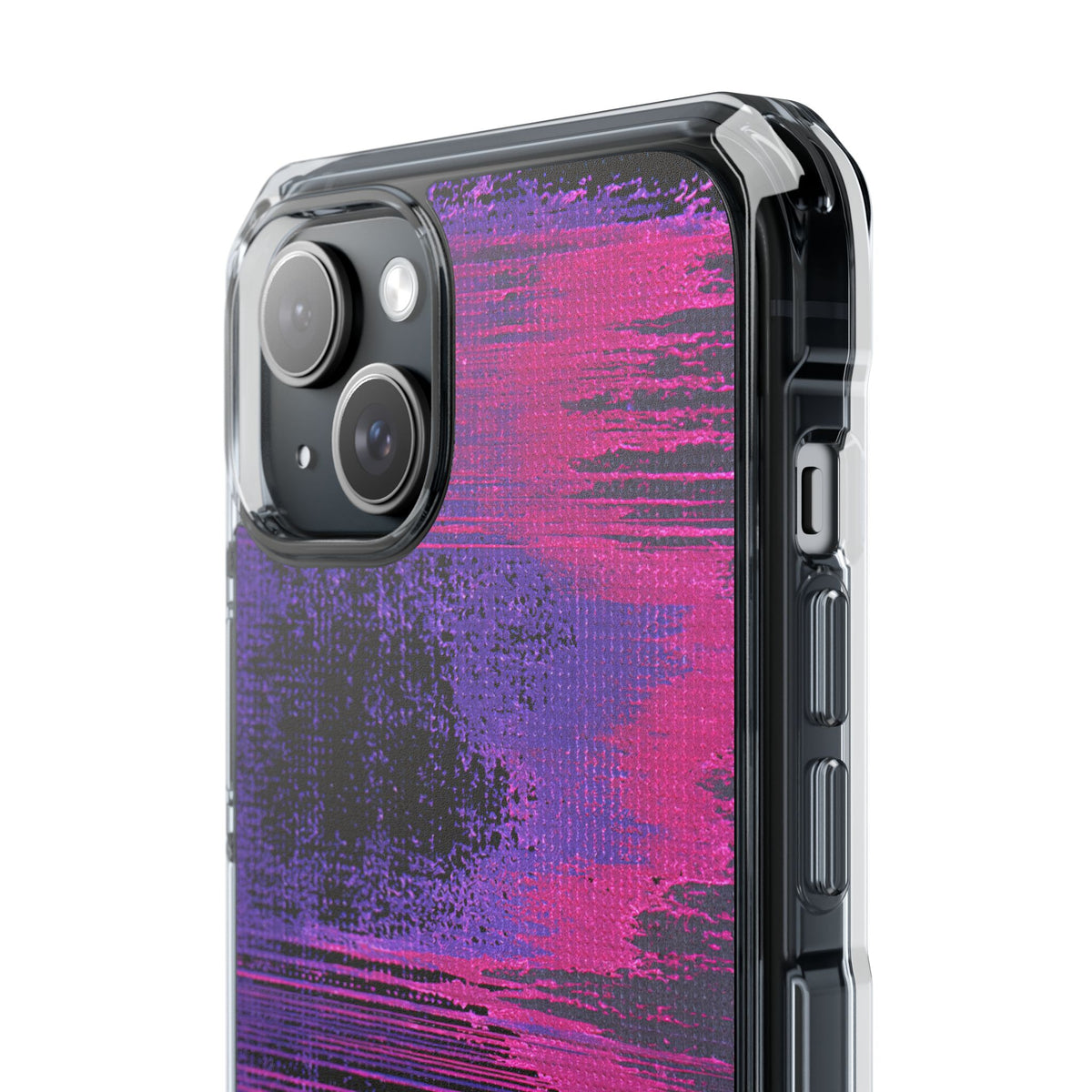 Neon Signal Shift · Clear Impact Magnetic Phone Case for iPhone · Purple
