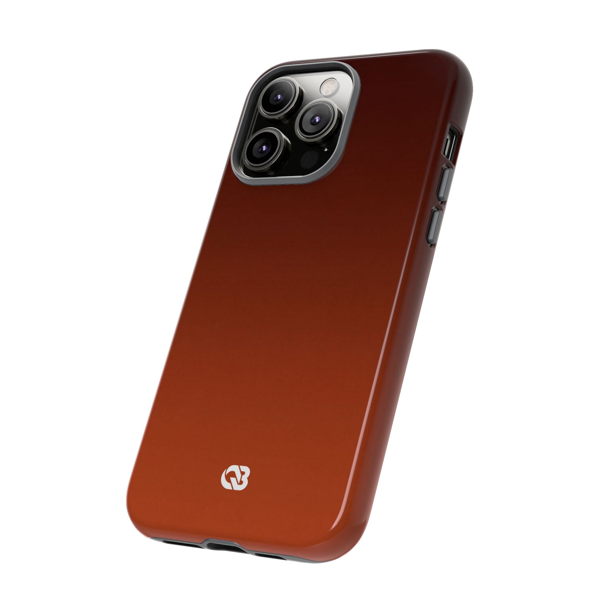 Orange Tough Phone Case for iPhone - Obsidian Ember Fade