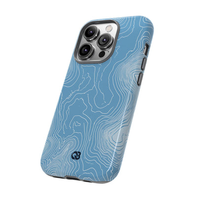 Blue Tough Phone Case for iPhone - Glacial Ridge Topo