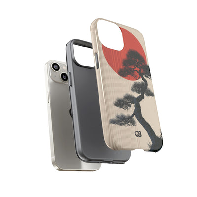 Beige Tough Phone Case for iPhone - Kyoto Crimson Pine