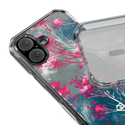 Cyber Blossom · Clear Impact Magnetic Phone Case for iPhone · Teal