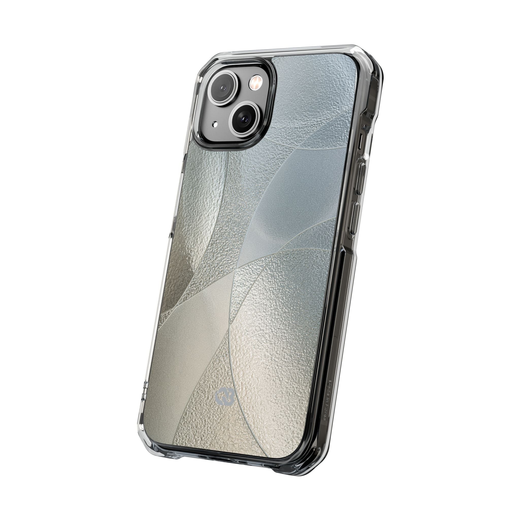 Silver Impact MagSafe Phone Case for iPhone - Frosted Silver Mosaic