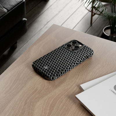 Silver Tough Phone Case for iPhone - Brutalist Steel Mesh