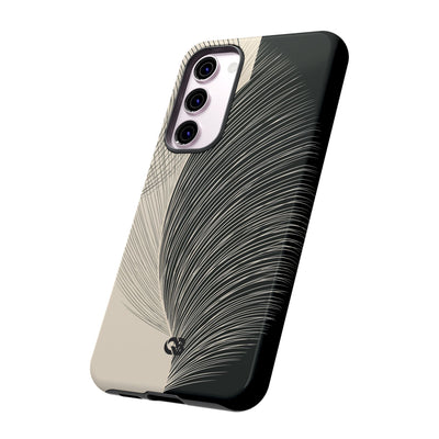 Beige Tough Phone Case for Samsung - Obsidian Cream Plume