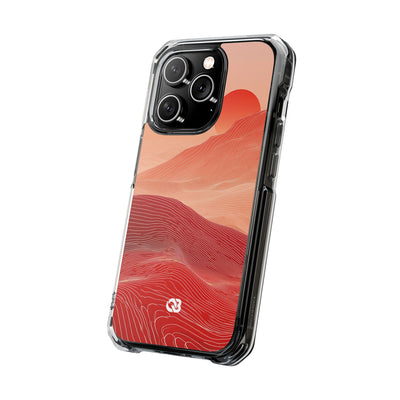 Red Impact MagSafe Phone Case for iPhone - Crimson Ridge Lines