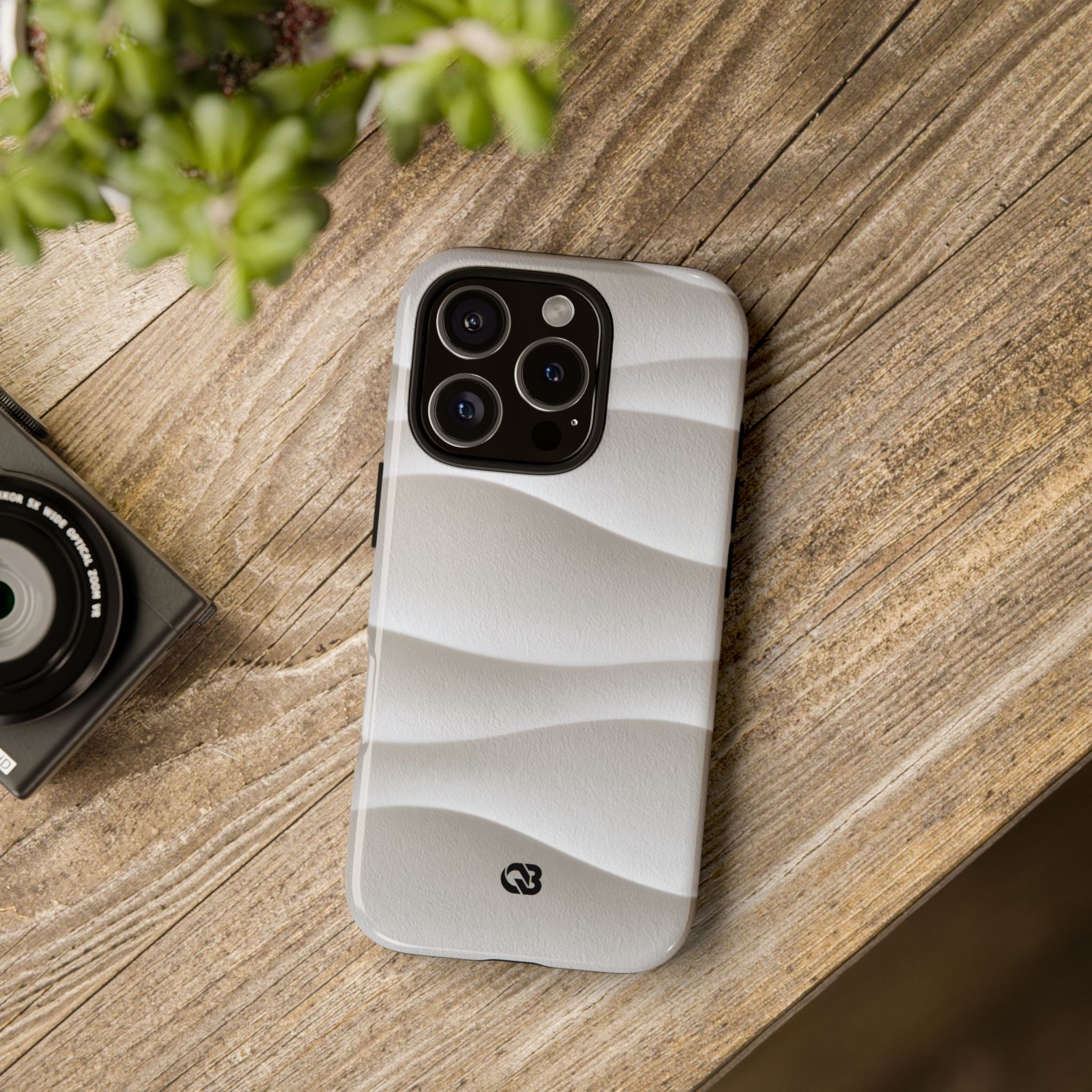 White Tough Phone Case for iPhone - Arctic Flow Ridges