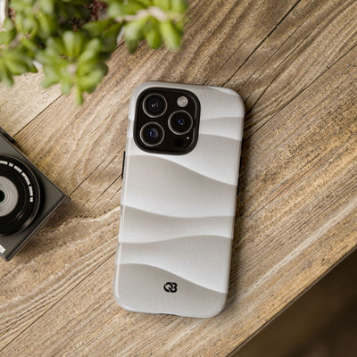 White Tough Phone Case for iPhone - Arctic Flow Ridges