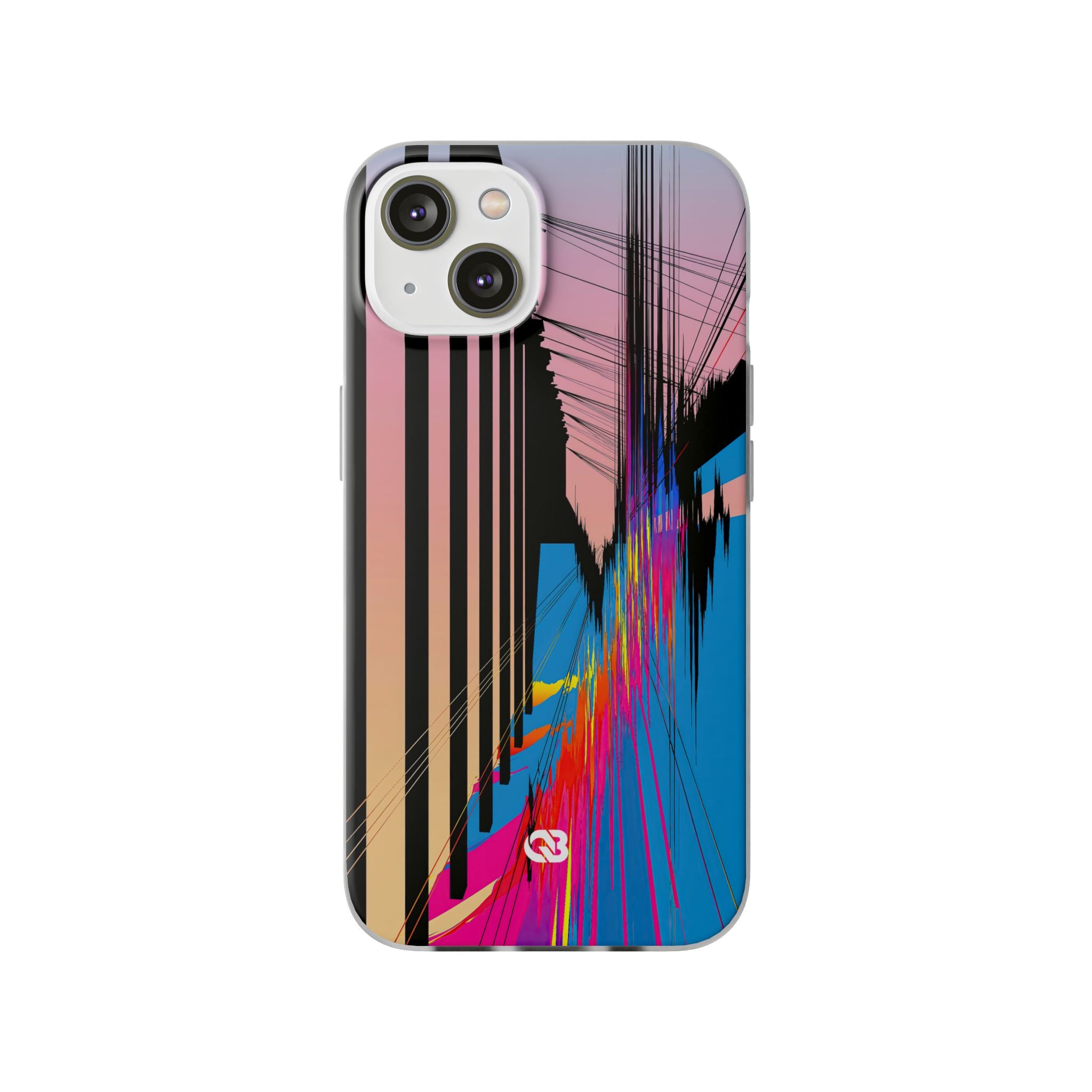 Blue Lite Phone Case for iPhone - Fractured Data Skyline