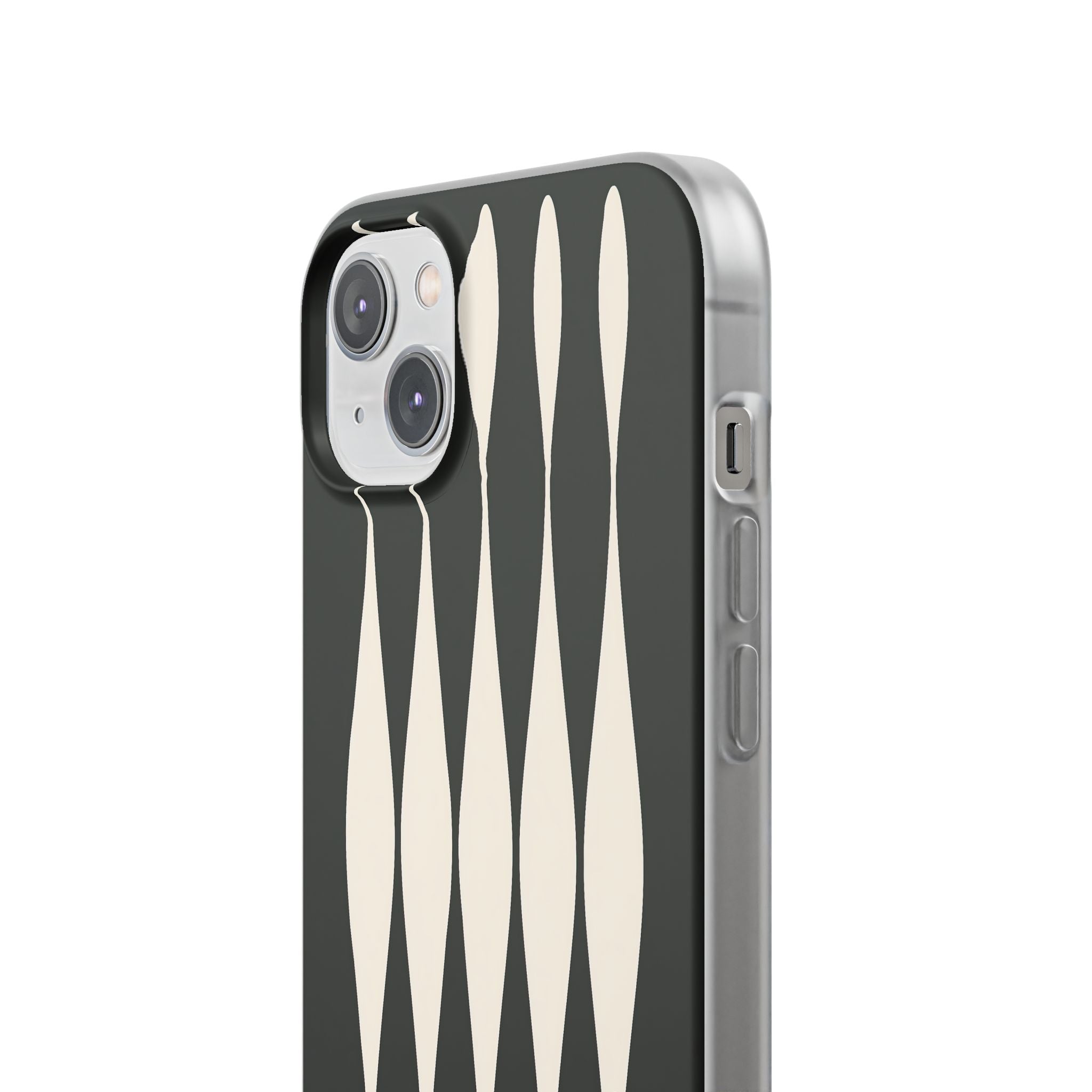 Black Lite Phone Case for iPhone - Ivory Spindle Grid