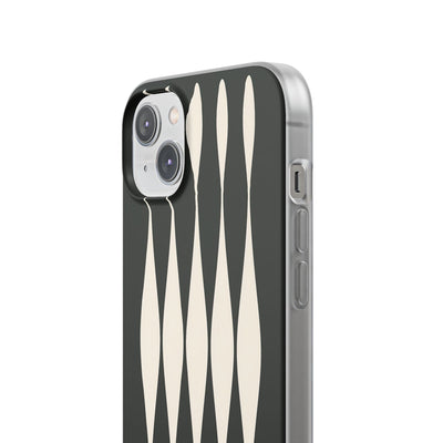 Black Lite Phone Case for iPhone - Ivory Spindle Grid