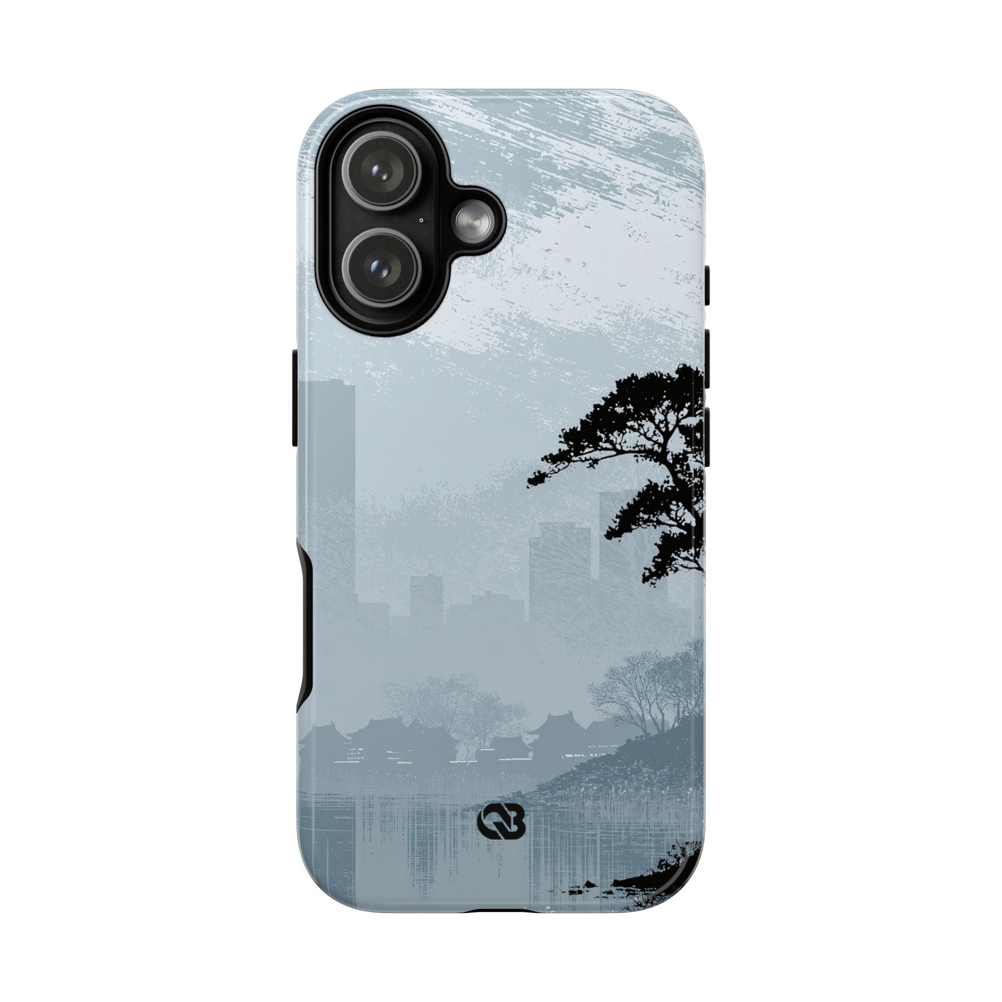 Grey Tough Phone Case for iPhone - Steel Slate Zen