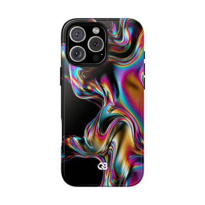 Purple Tough Phone Case for iPhone - Liquid Neon Chrome