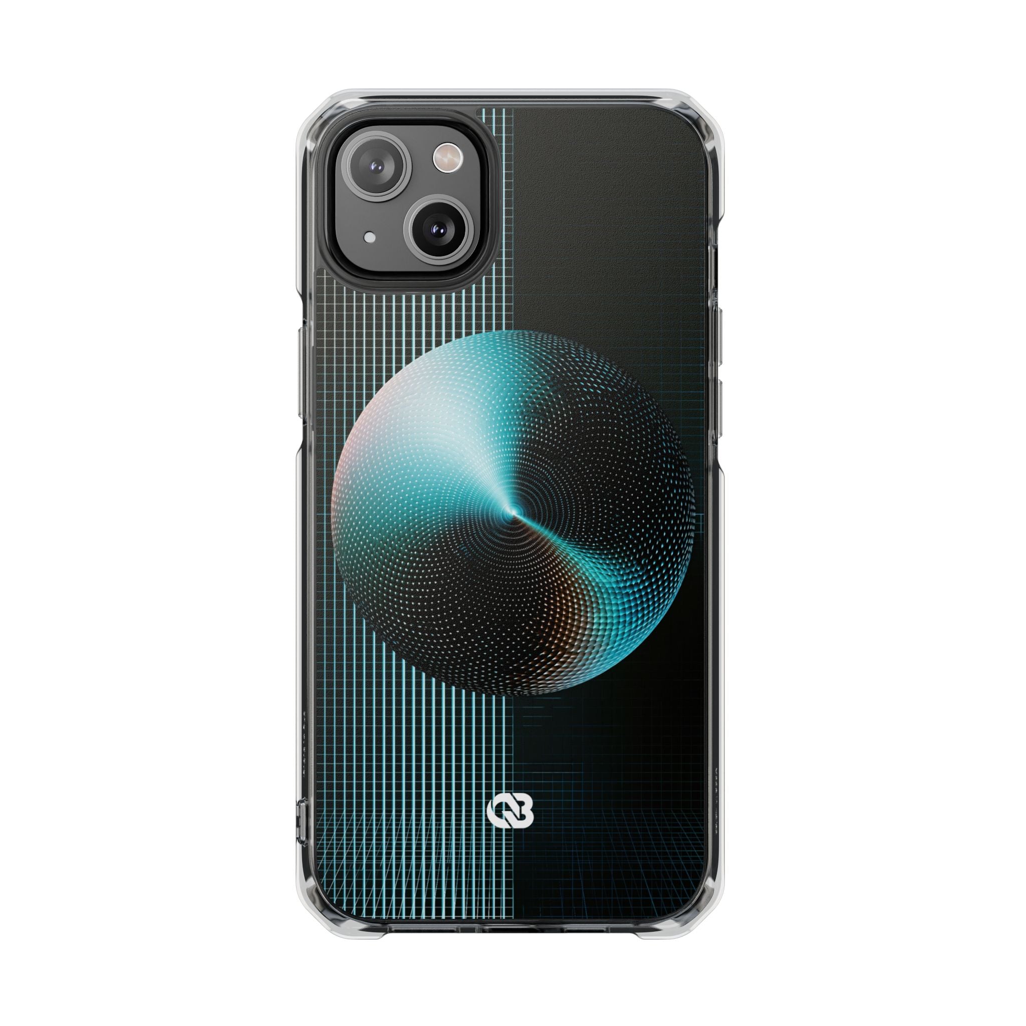 Blue Impact MagSafe Phone Case for iPhone - Cyan Vector Sphere