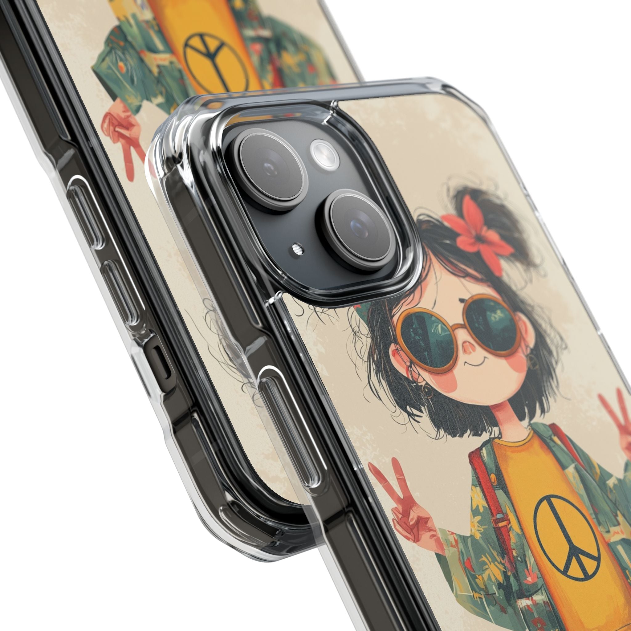 Retro Peace Girl · Impact Hoesje voor iPhone · Magsafe