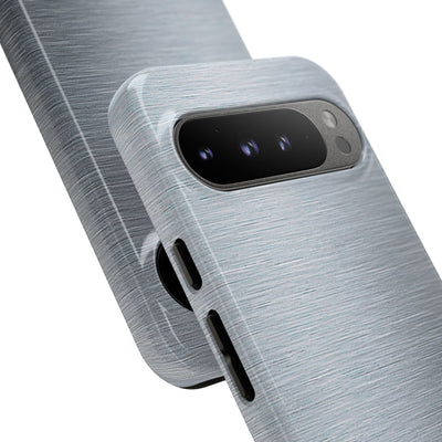 Silver Tough Phone Case for Google Pixel - Satin Chrome Grain