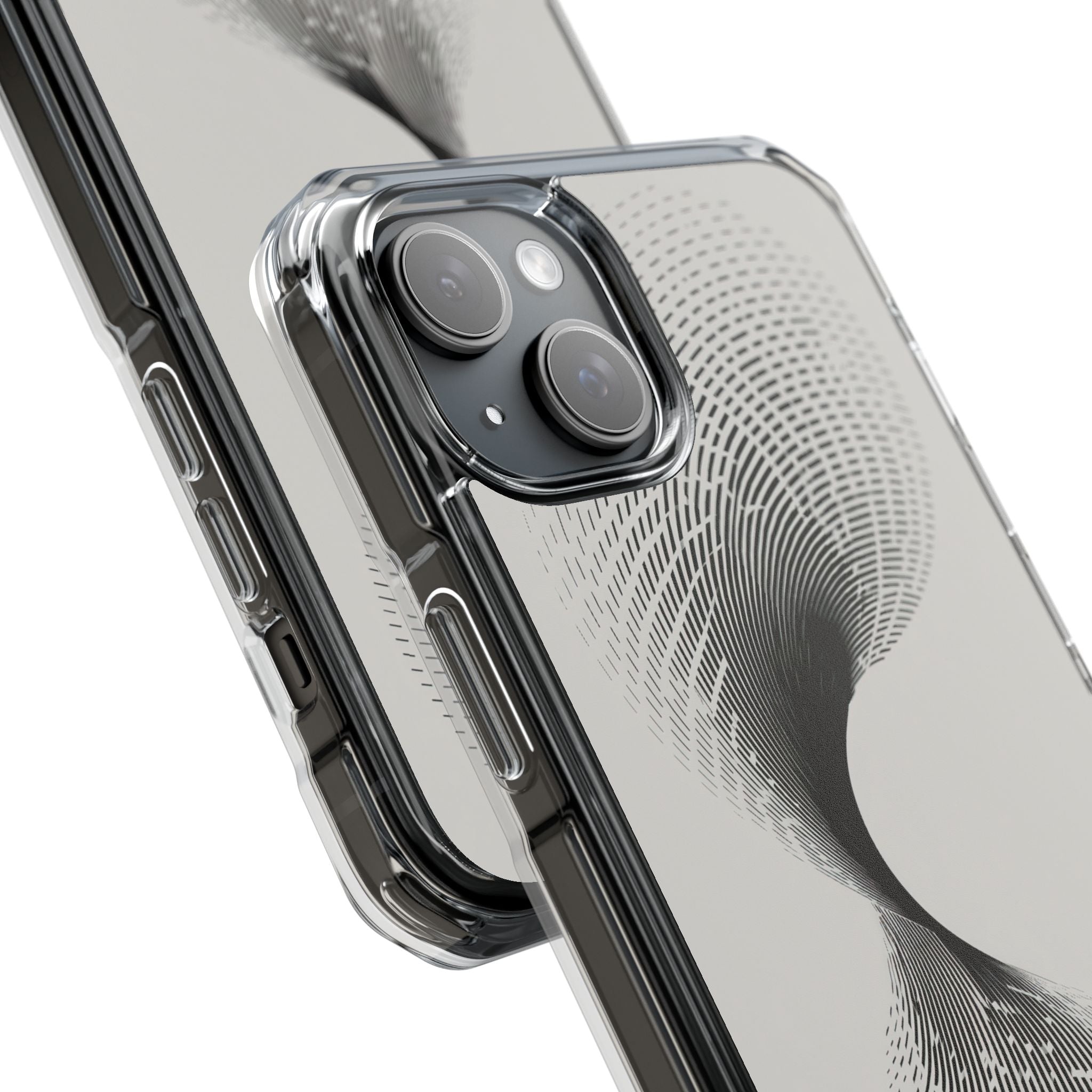 White Impact MagSafe Phone Case for iPhone - Linear Torsion Grid