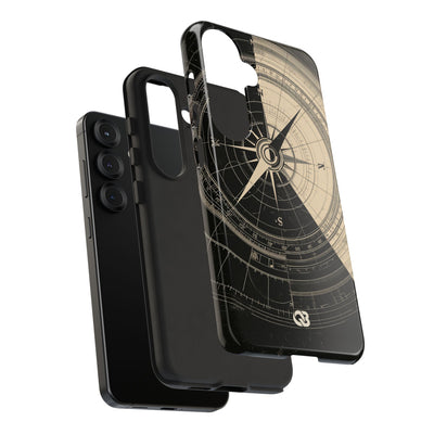 Beige Tough Phone Case for Samsung - Obsidian Nautical Blueprint