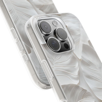 Sculpted Ivory Leaves · Soft Phone Case for iPhone