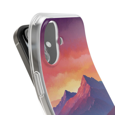 Crimson Mountain Dusk · Soft Custodia per iPhone