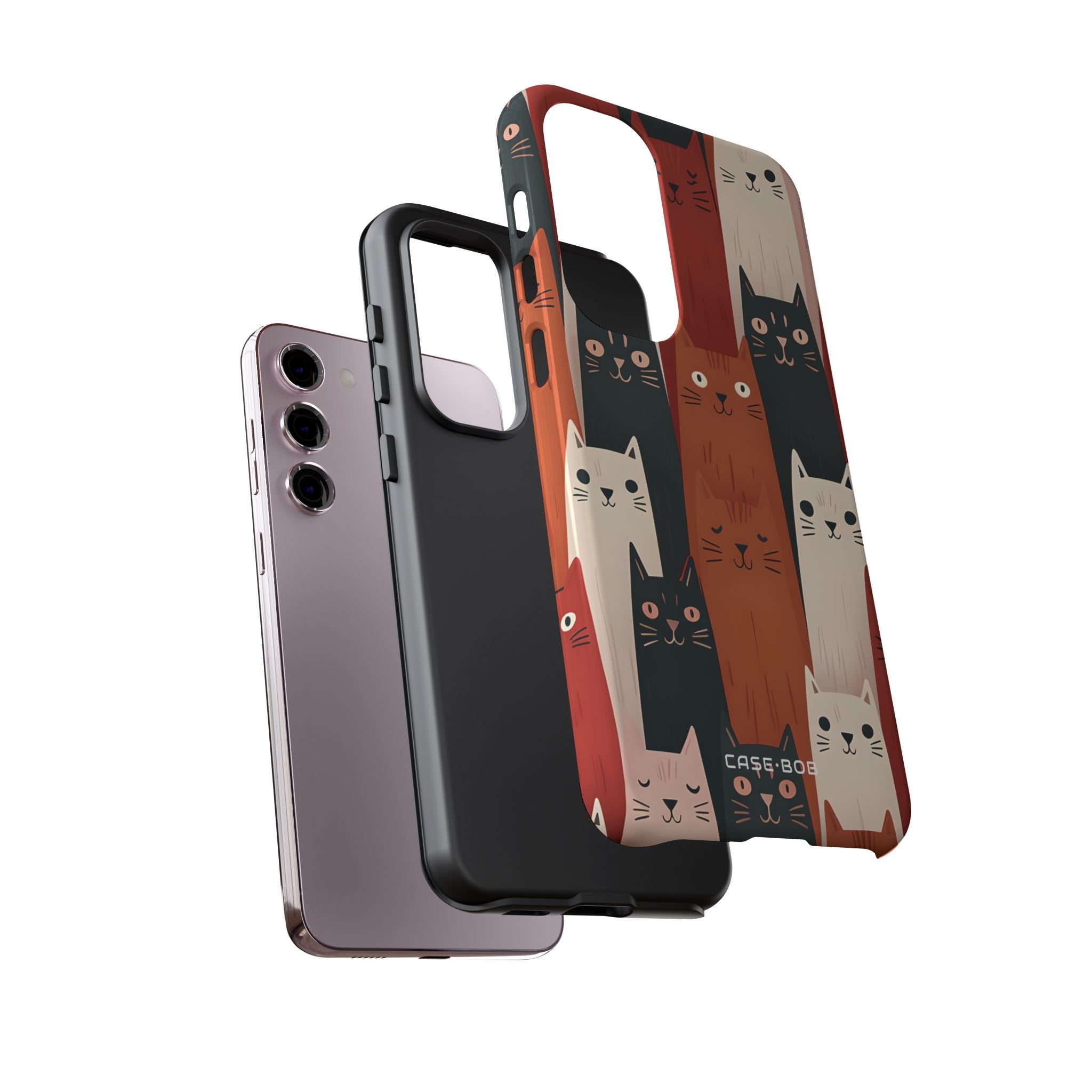 Verlängerte Katzen Schwarz Samsung S23 Plus Case - Tough