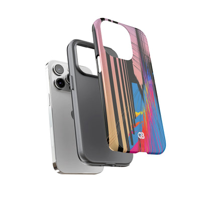 Blue Tough Phone Case for iPhone - Fractured Data Skyline