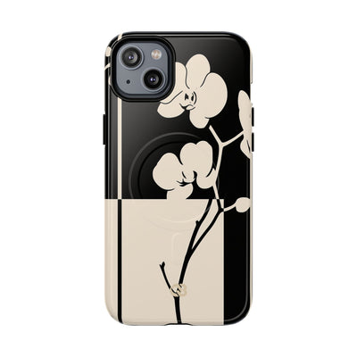 Beige Tough 2.0 Magsafe Phone Case for iPhone - Nocturnal Orchid Frame
