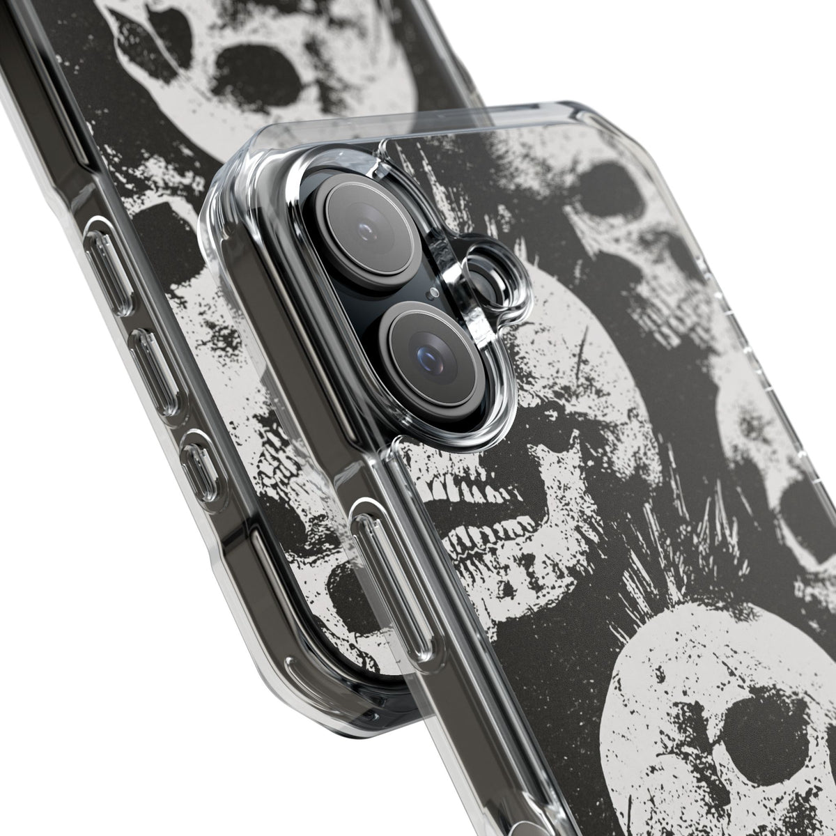 Punk Skull Riot · Clear Impact Magnetic Phone Case for iPhone · Black