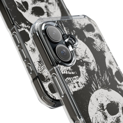 Punk Skull Riot · Clear Impact Magnetic Phone Case for iPhone · Black