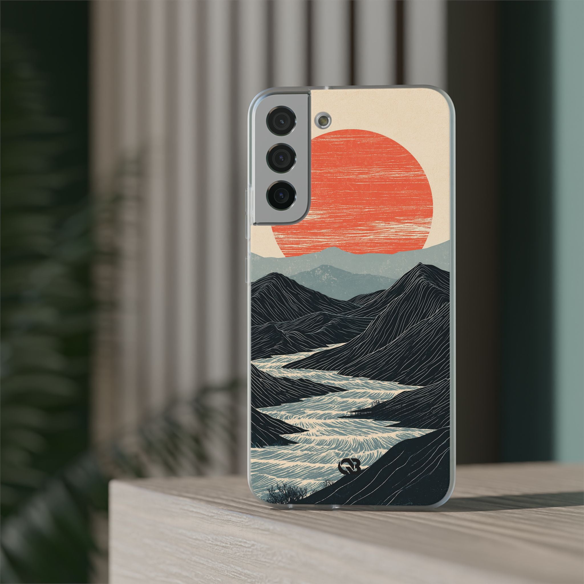 Beige Lite Phone Case for Samsung - Crimson Ridge Flow