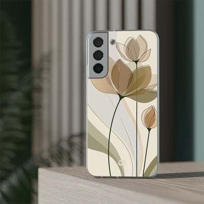 Beige Lite Phone Case for Samsung - Muted Ochre Petals
