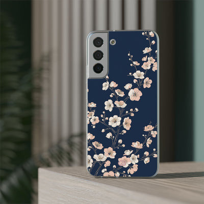 Blue Lite Phone Case for Samsung - Midnight Peach Sakura