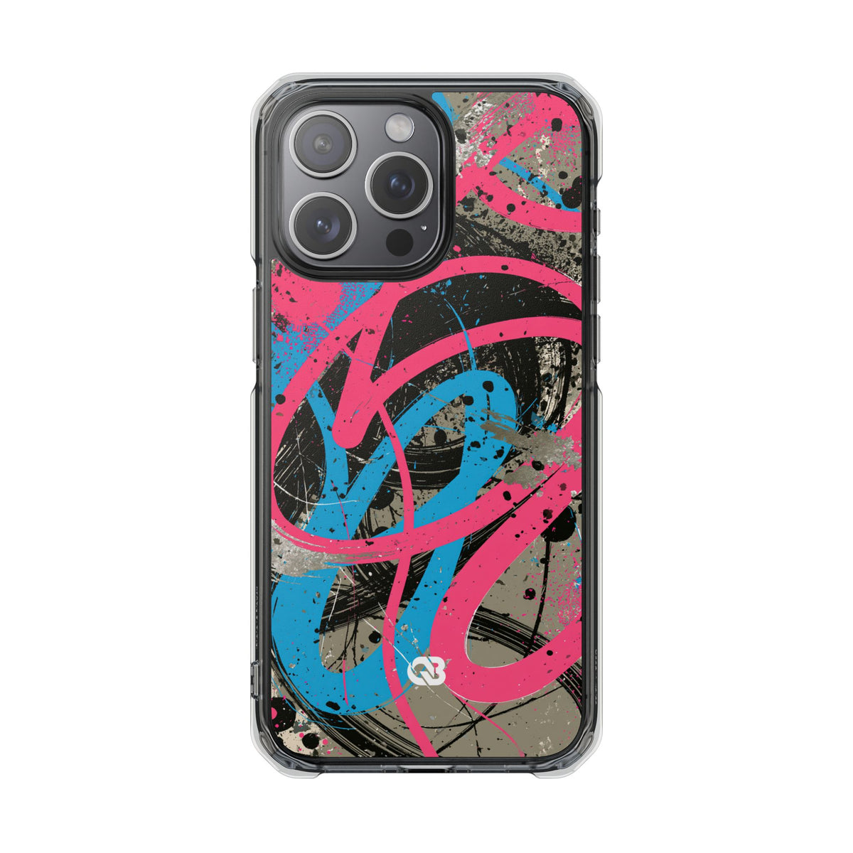 Cyber Splatter Flow · Clear Impact Magnetic Phone Case for iPhone · Pink